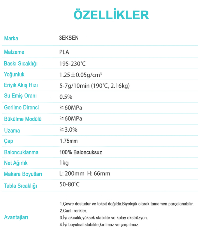 3EKSEN Mor PLA Filament / Nozul Tıkamaz / Düzgün Sarım